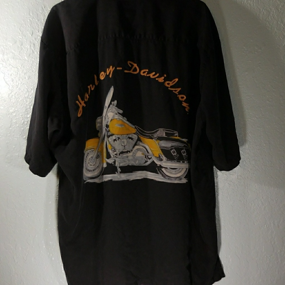 Tori Richard Embroidered Harley Davidson Shirt XL